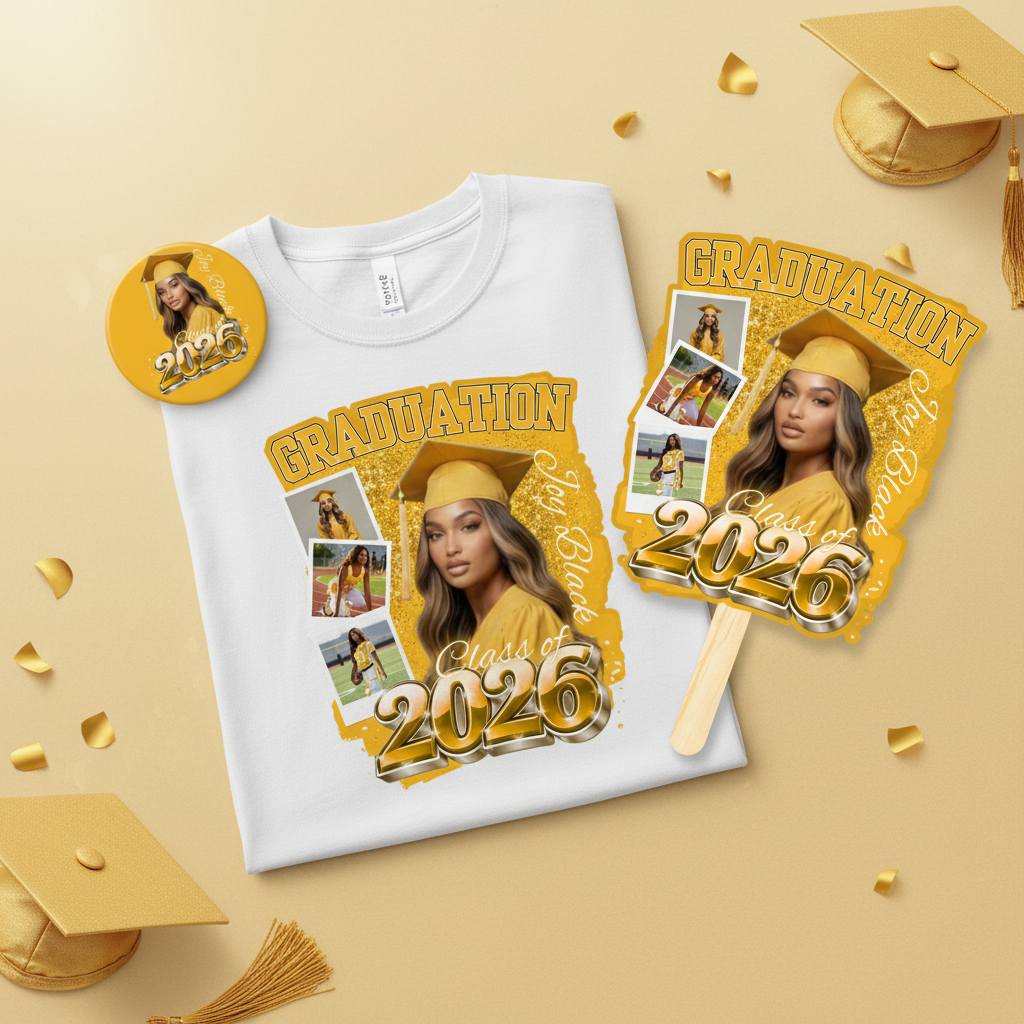Gold Graduation Collection Mockup