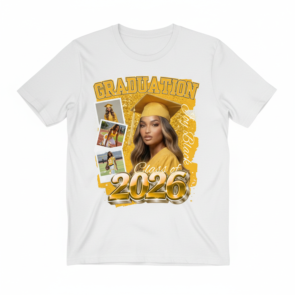 Gold Graduation Shirt Mockup
