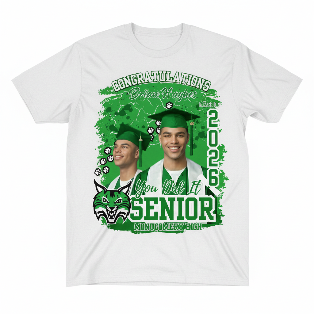 Graduation Shirt - Green & White