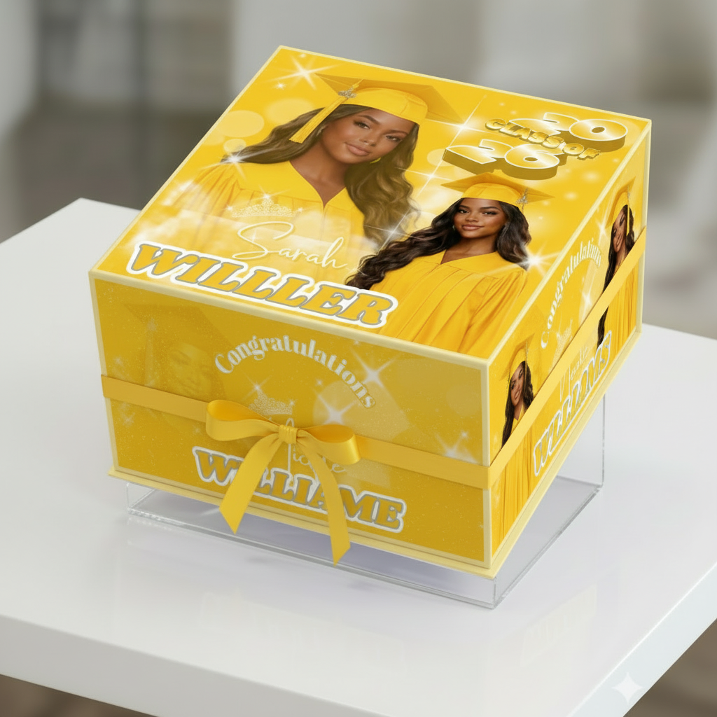 Graduation Gift Box - Yellow & White